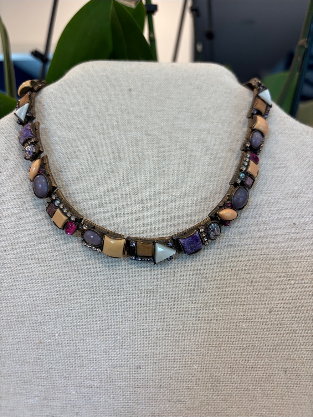 Multicolor Stone Collar Necklace - Women Jewelry